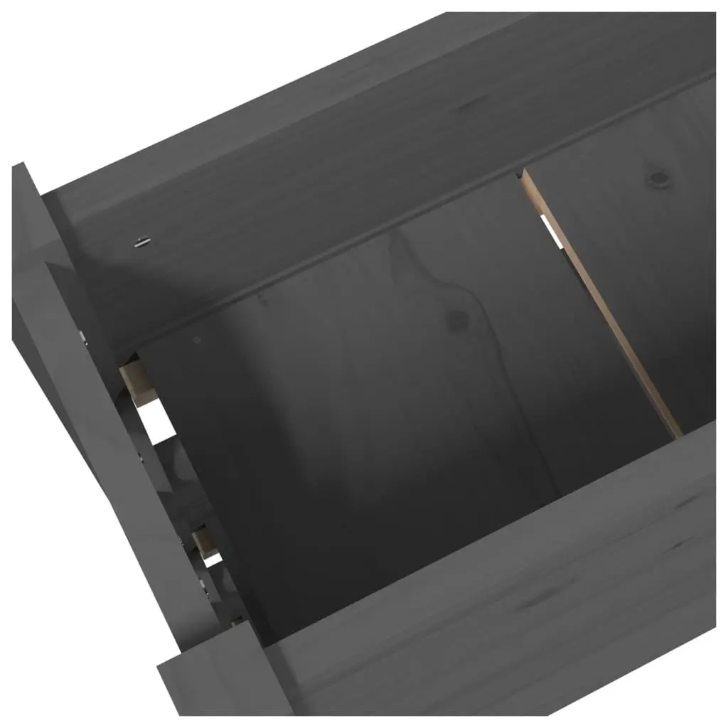 3-Tier Grey Wooden Planter Box for Flower Gardening