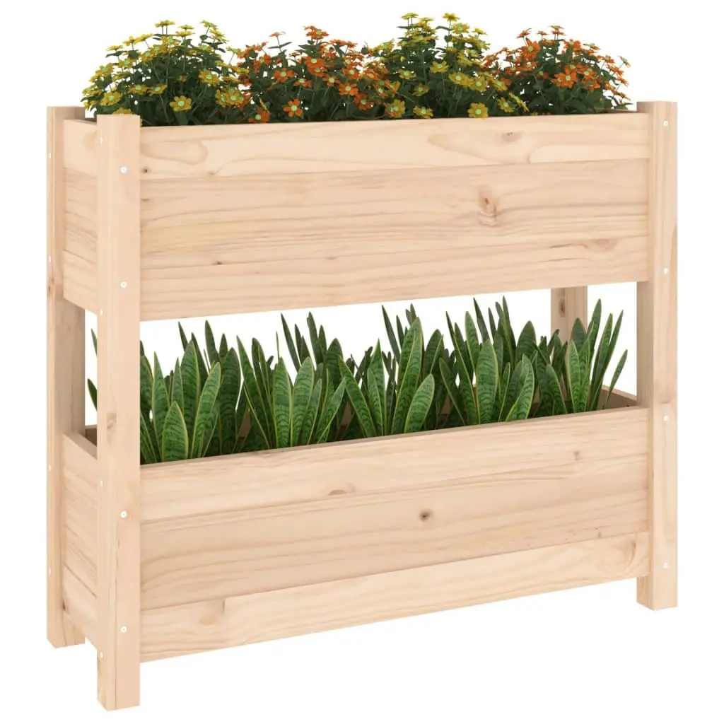 Wooden Planter with Two Flower Boxes for Garden
