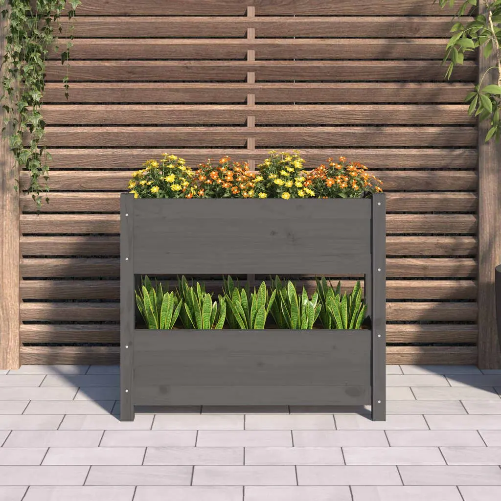 Pine Wood Planter with 2 Flower Boxes