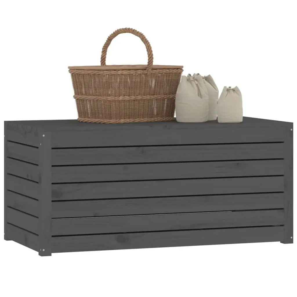 Grey Solid Wood Pine Garden Storage Box