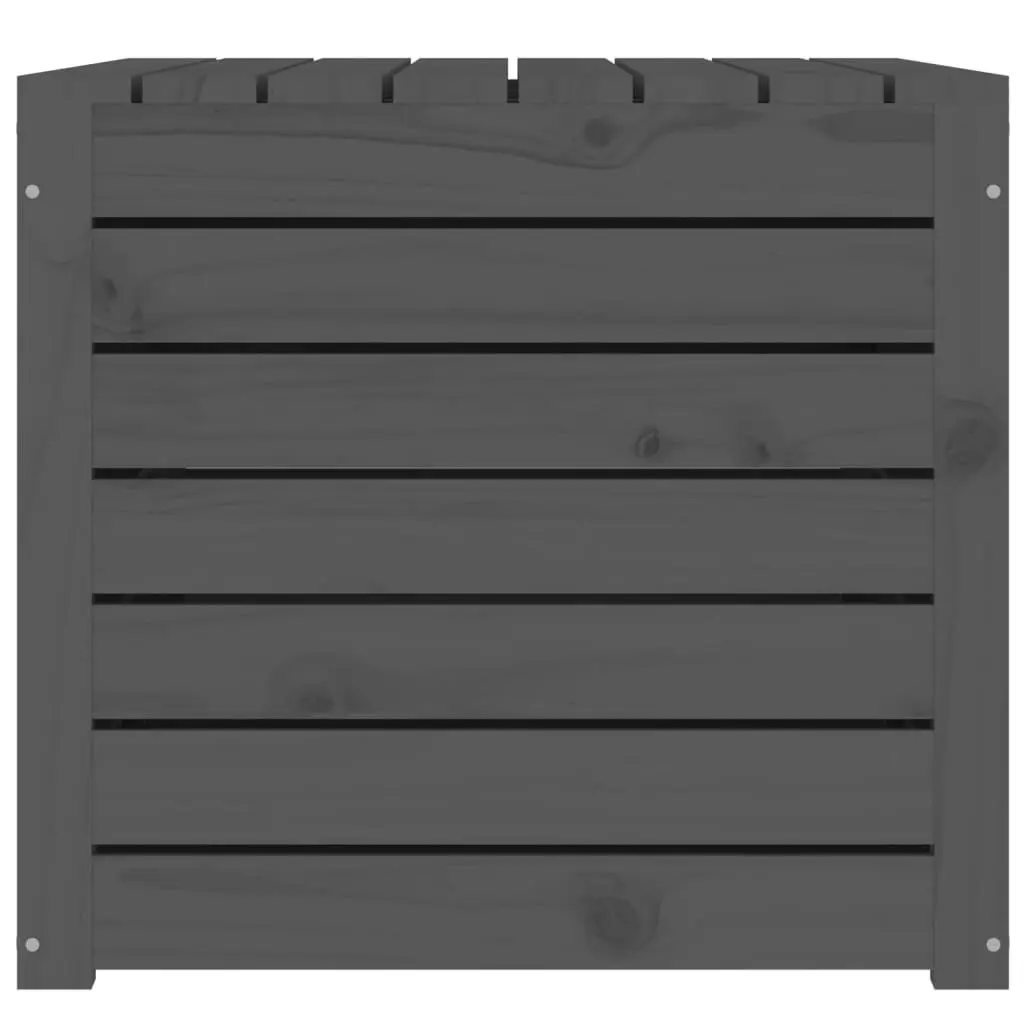 Grey Solid Wood Pine Garden Storage Box