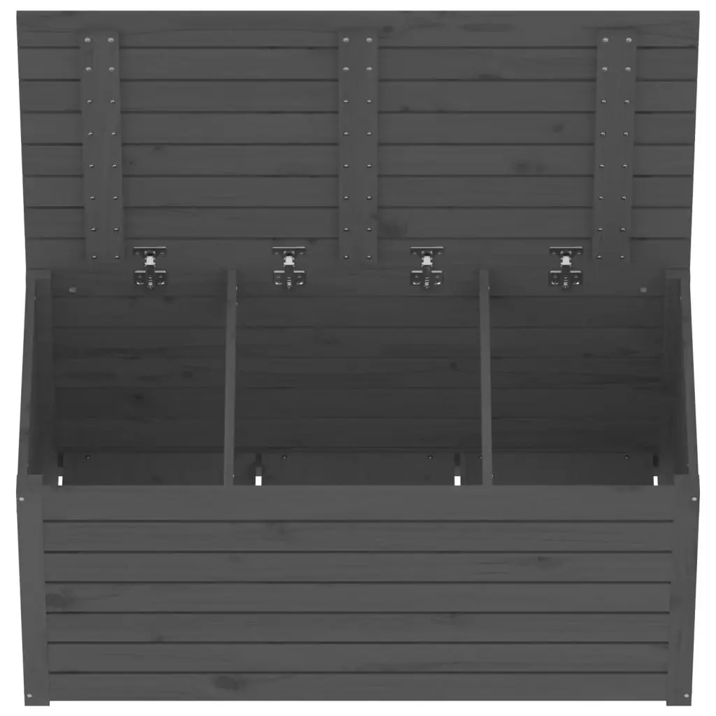 Grey Solid Wood Pine Garden Storage Box