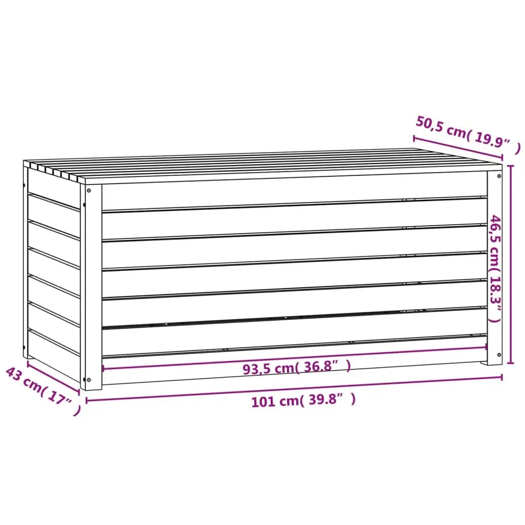 Solid Pine Wood Outdoor Storage Box for Garden