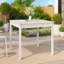 White Garden Table 82.5x82.5x76 cm Solid Pine Furniture