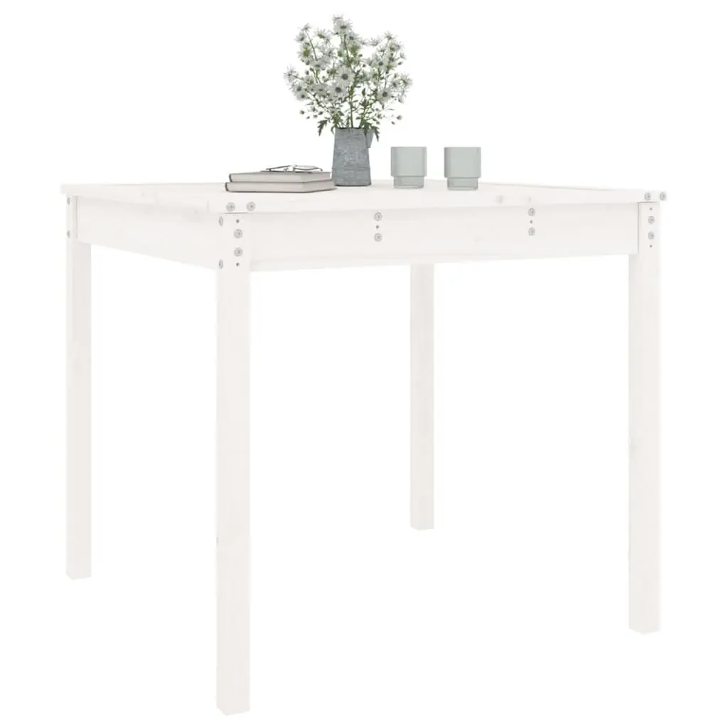 82.5x82.5x76 cm White Garden Table for Outdoors