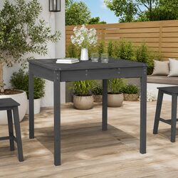 Grey Solid Wood Pine Garden Table for Outdoor Use