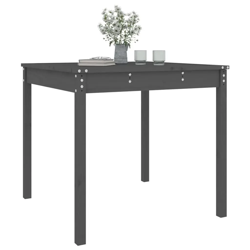Grey Solid Wood Pine Garden Table for Outdoor Use