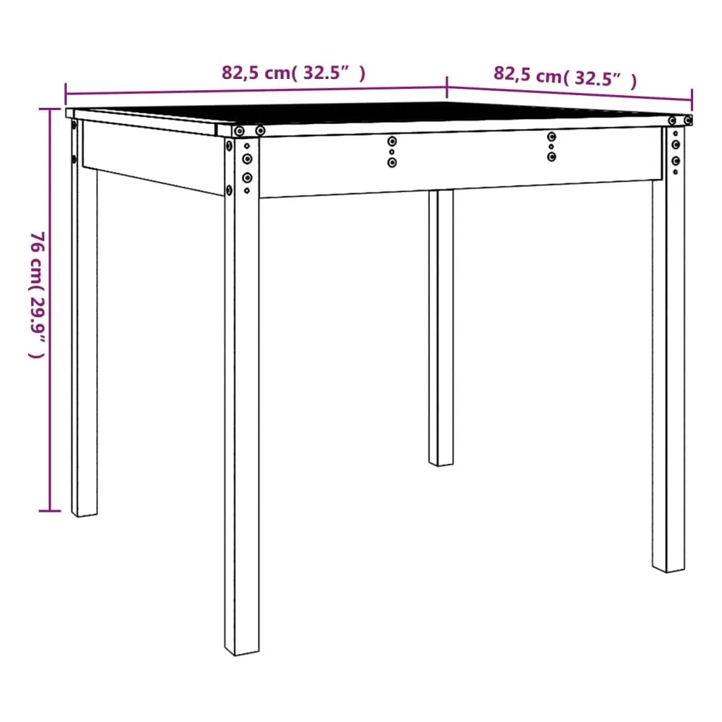 Grey Solid Wood Pine Garden Table for Outdoor Use
