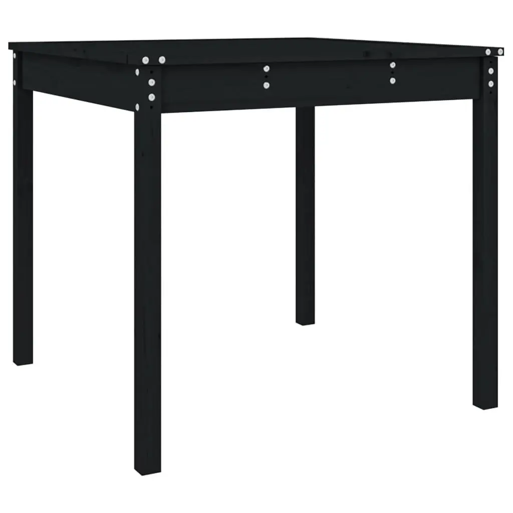 Black Solid Pine Garden Table for Outdoor Use