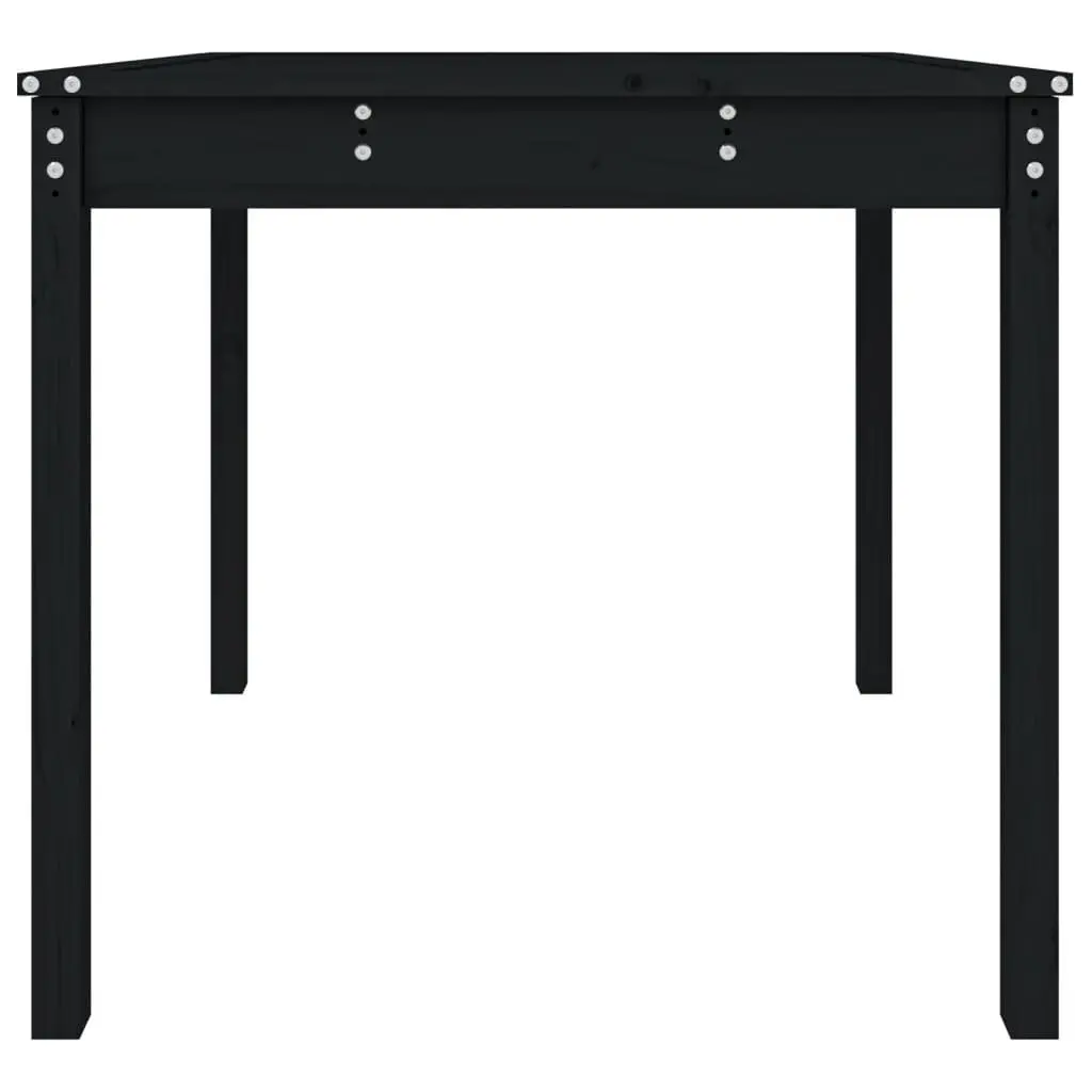 Black Solid Pine Garden Table for Outdoor Use
