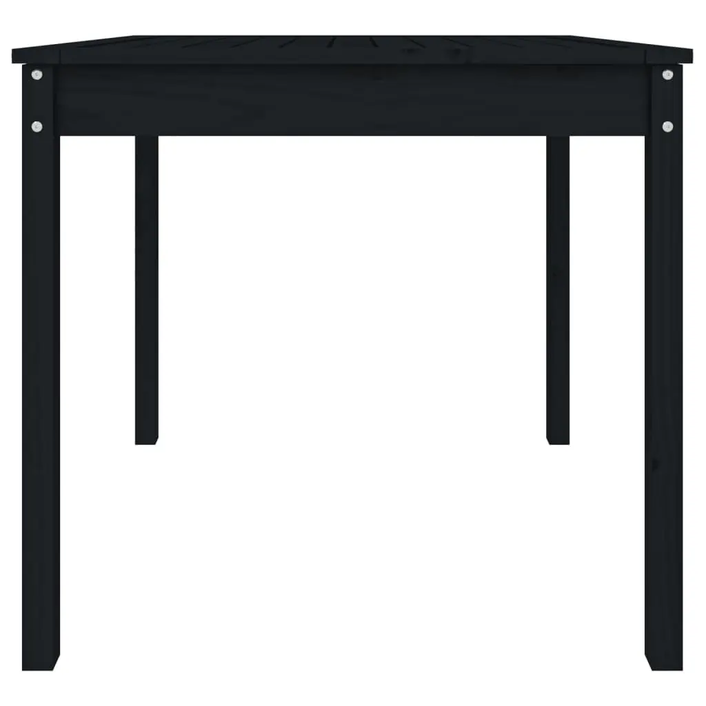 Black Solid Pine Garden Table for Outdoor Use