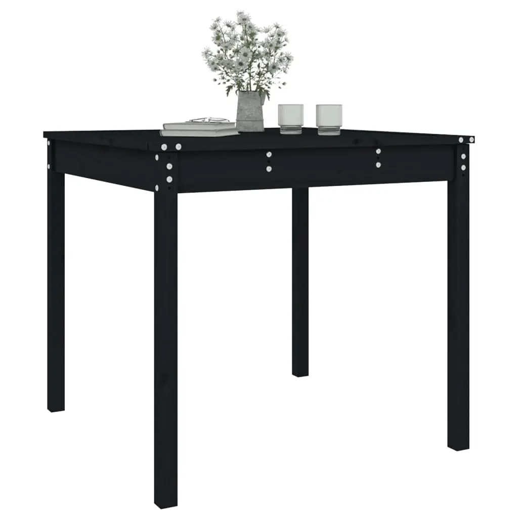 Black Solid Pine Garden Table for Outdoor Use