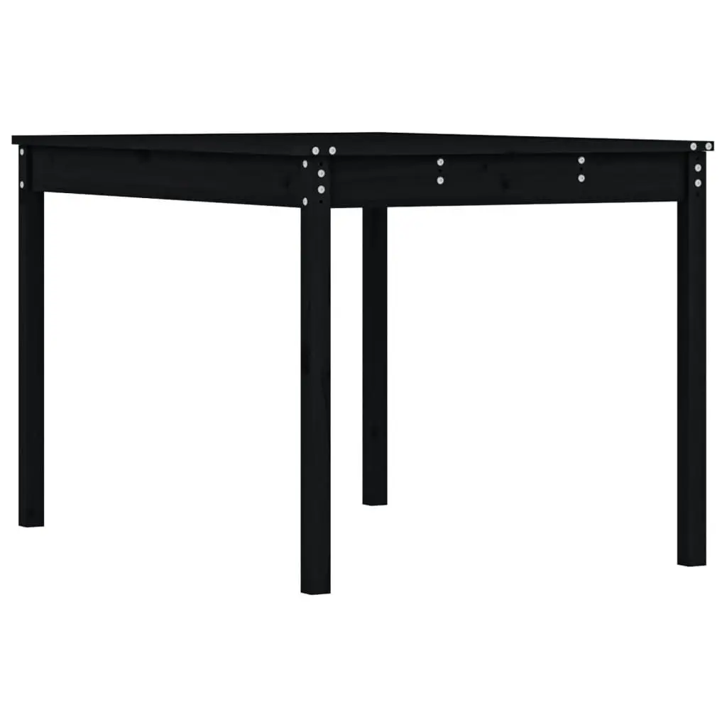 Solid Pine Wood Garden Table 121x82.5x76cm Black