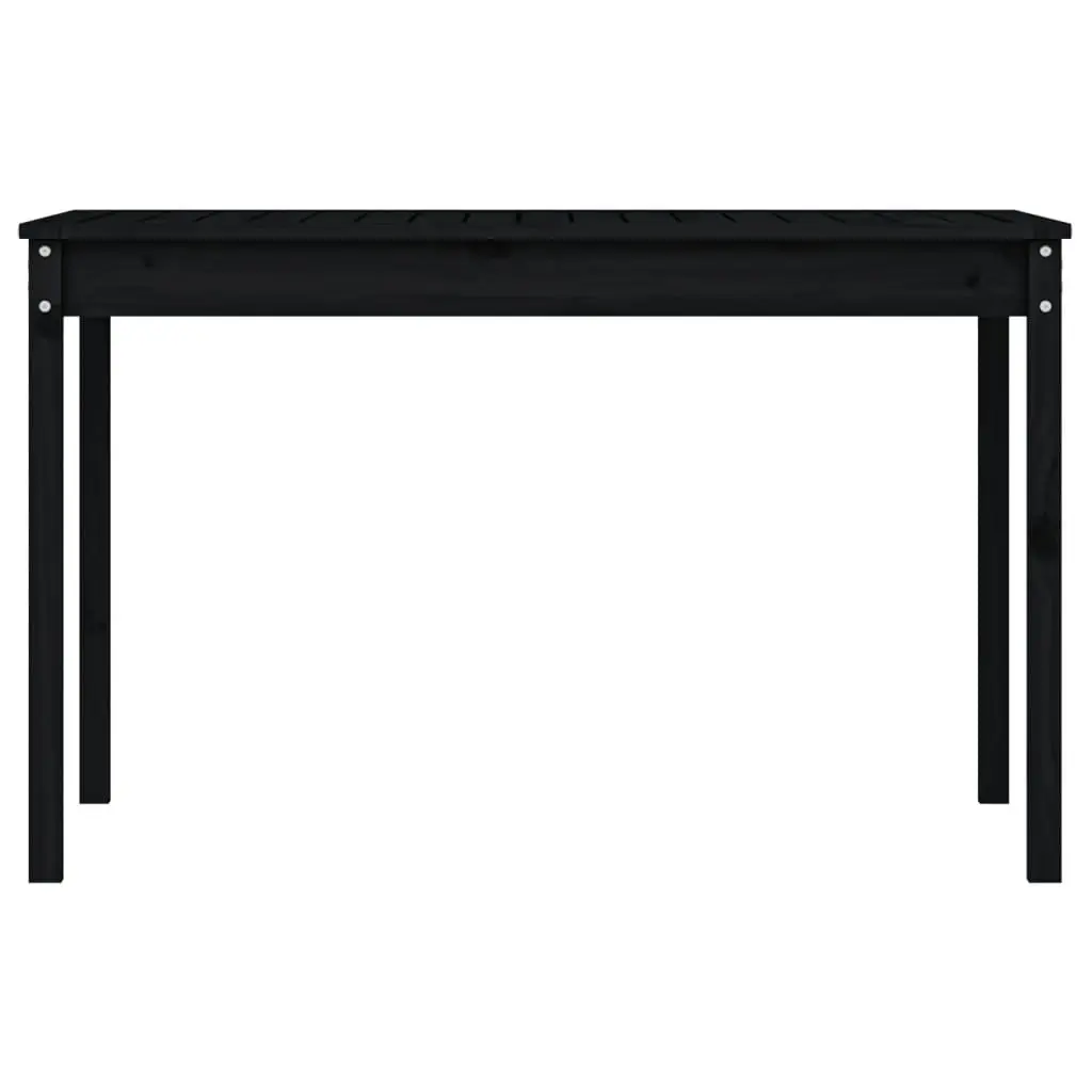 Solid Pine Wood Garden Table 121x82.5x76cm Black