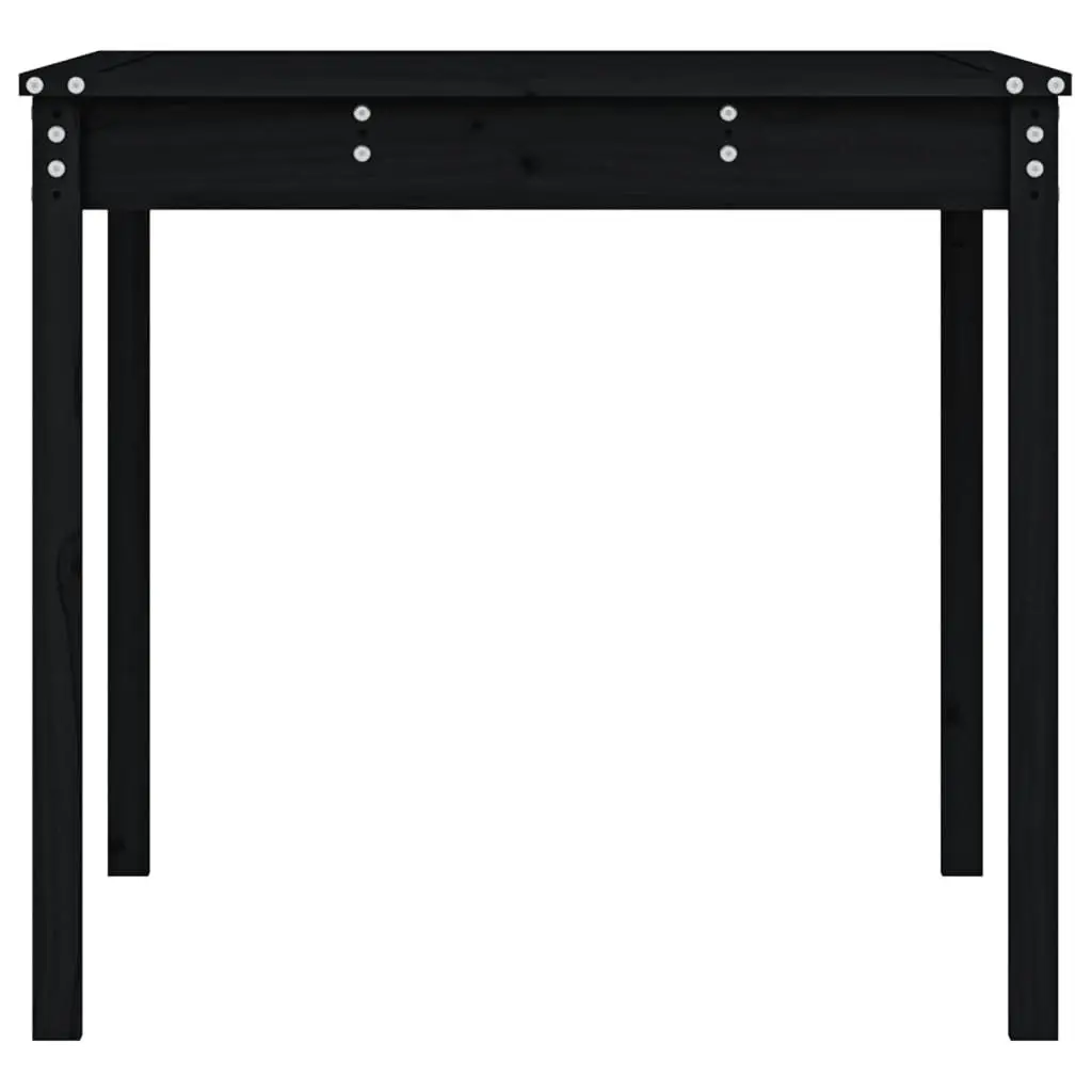 Solid Pine Wood Garden Table 121x82.5x76cm Black