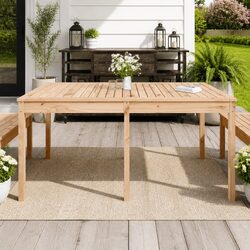 Exceptional Solid Pine Wood Garden Table for Outdoor Use