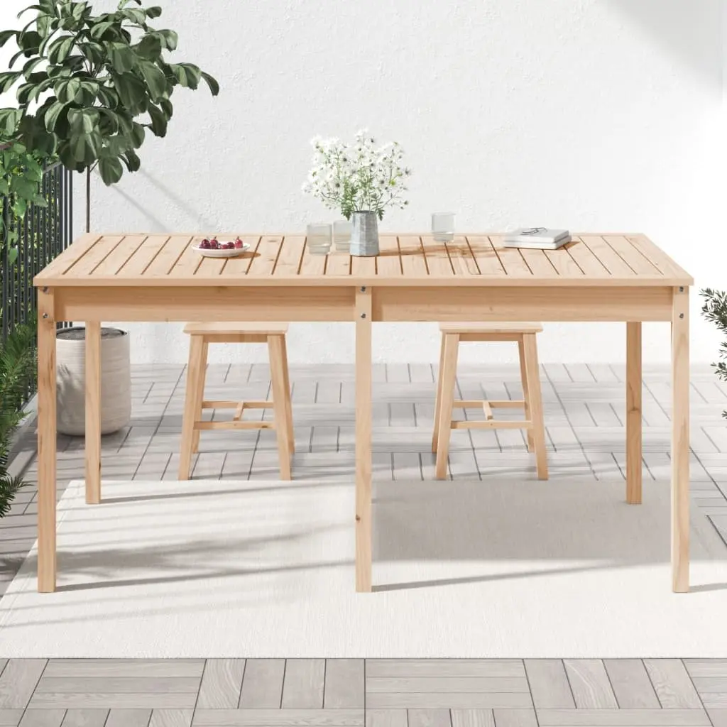 Solid Pine Wood Garden Table 159.5x82.5x76cm Outdoor Patio Furniture Brown