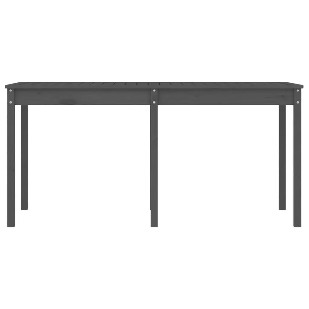 Grey Solid Wood Garden Table for Outdoors 159.5x82.5x76cm