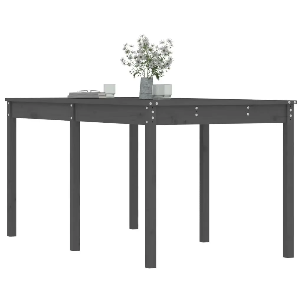Grey Solid Wood Garden Table for Outdoors 159.5x82.5x76cm