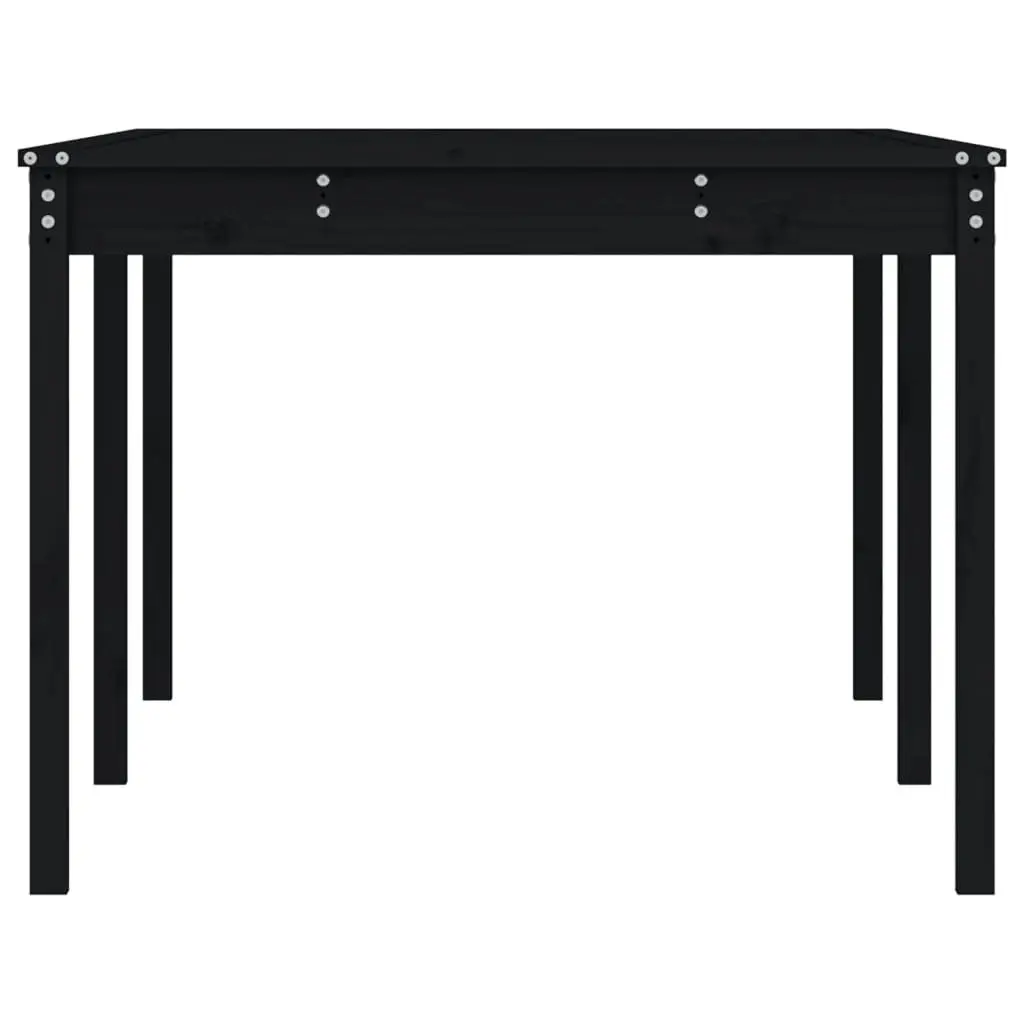 Solid Pine Wood Garden Table in Black 203.5x100x76cm