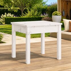 Sturdy White Wooden Garden Bench for Outdoor Areas