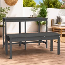 Sturdy Grey Wooden Garden Bench for Outdoor Spaces