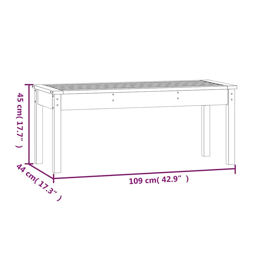 Garden Bench Solid Pine Wood 109x44x45cm Grey