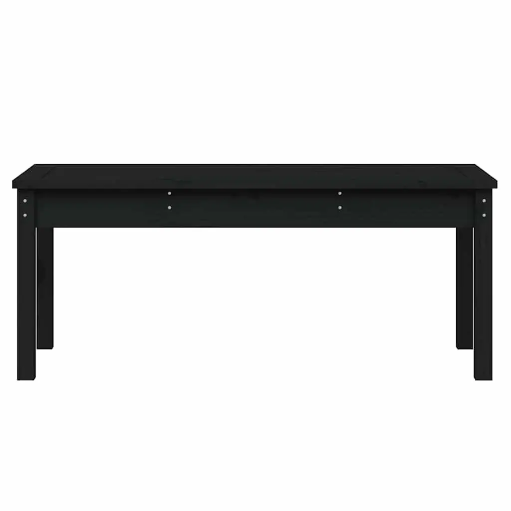 Outdoor Garden Bench Black Solid Wood Pine Slatted Patio Seating Furniture