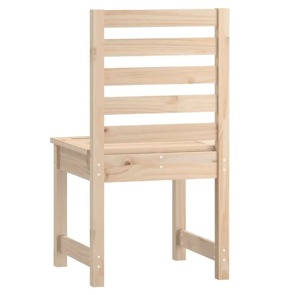 Outdoor Garden Chairs Solid Pine Wood 50W x 48D x 91.5H cm Brown Set of 2