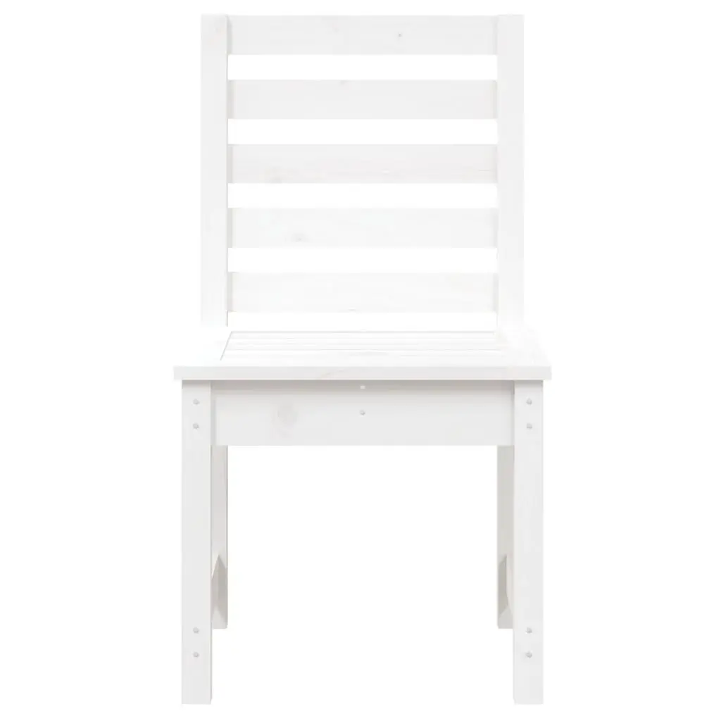 White Solid Wood Pine Garden Chairs 2 pcs for Outdoor Use