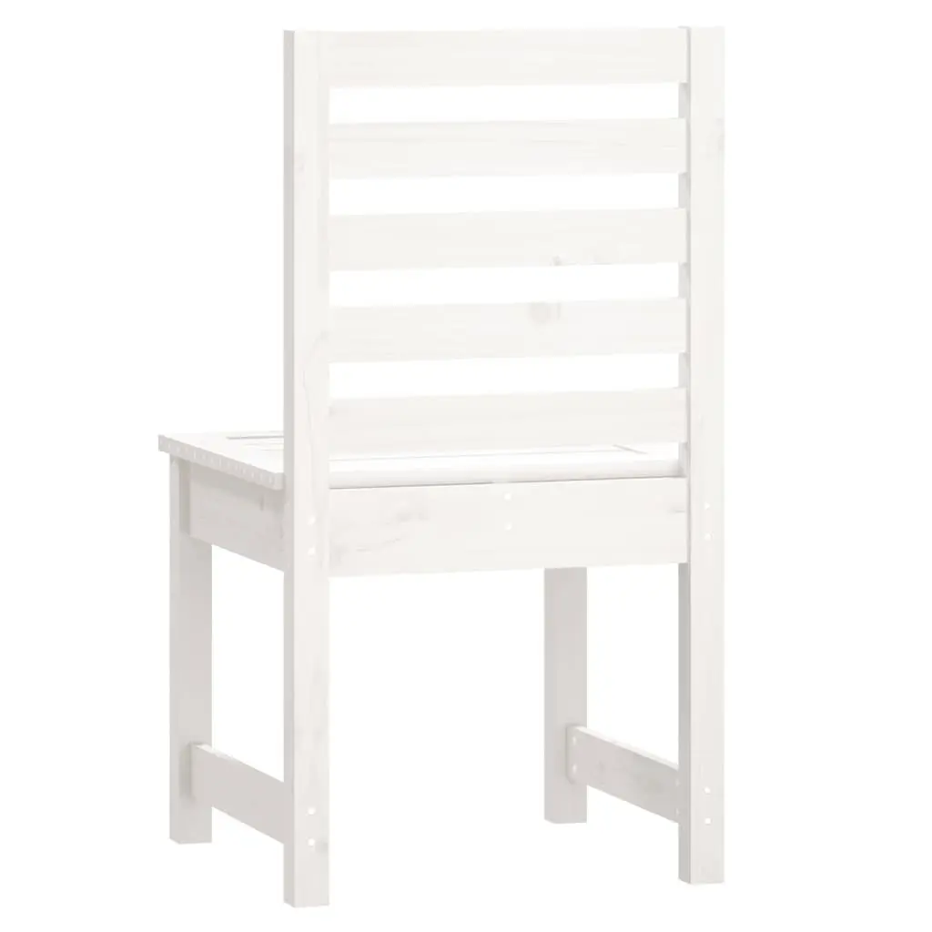 White Solid Wood Pine Garden Chairs 2 pcs for Outdoor Use