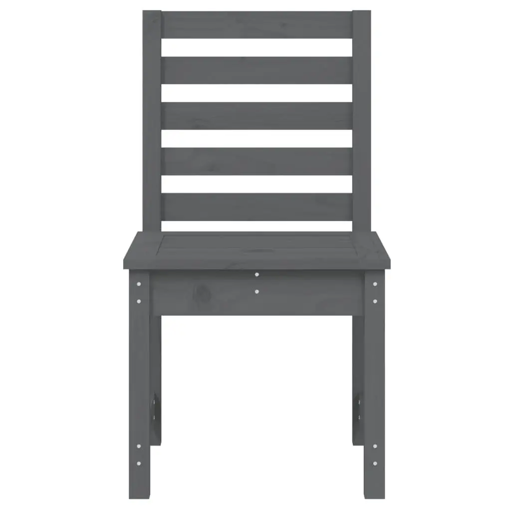 Set of 2 Grey Wooden Outdoor Garden Chairs for Relaxation