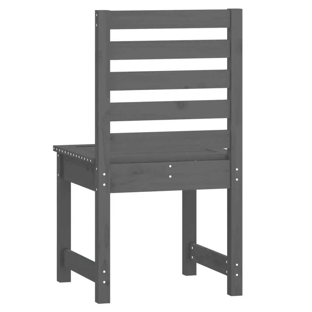 Set of 2 Grey Wooden Outdoor Garden Chairs for Relaxation