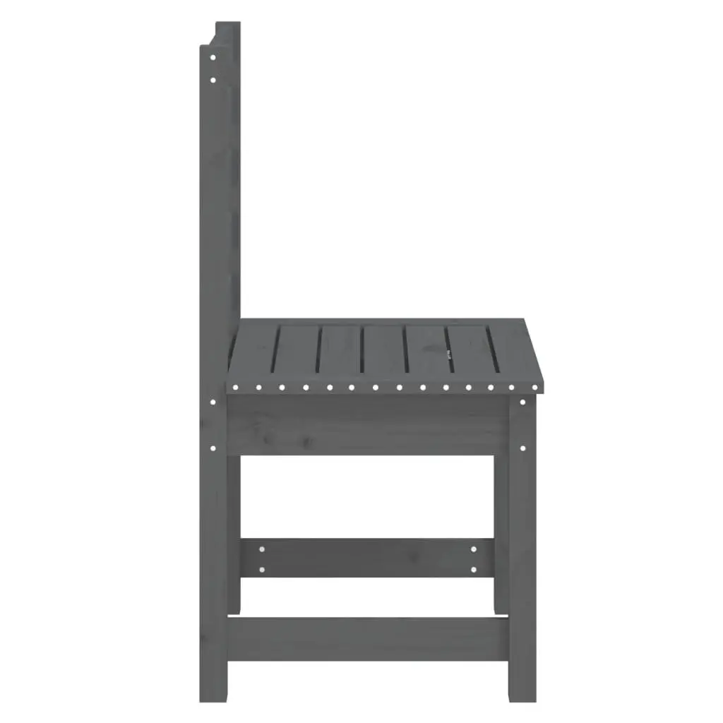 Set of 2 Grey Wooden Outdoor Garden Chairs for Relaxation