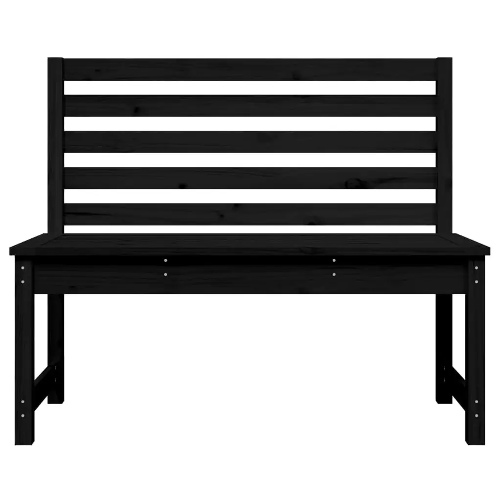 Outdoor Garden Bench Solid Pine Wood 109cm Black