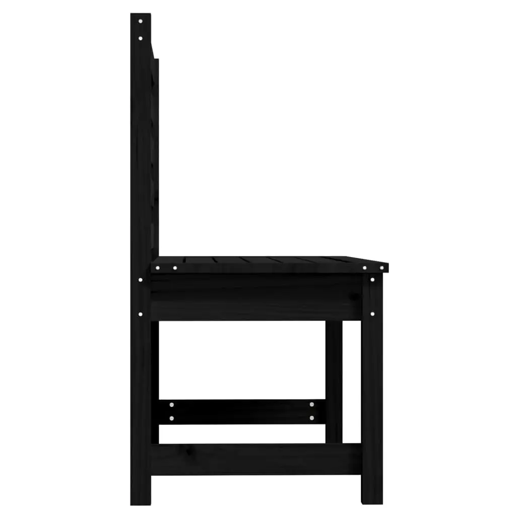 Outdoor Garden Bench Solid Pine Wood 109cm Black