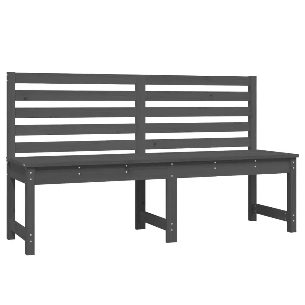 Grey Wooden Garden Bench with Backrest 157.5 cm