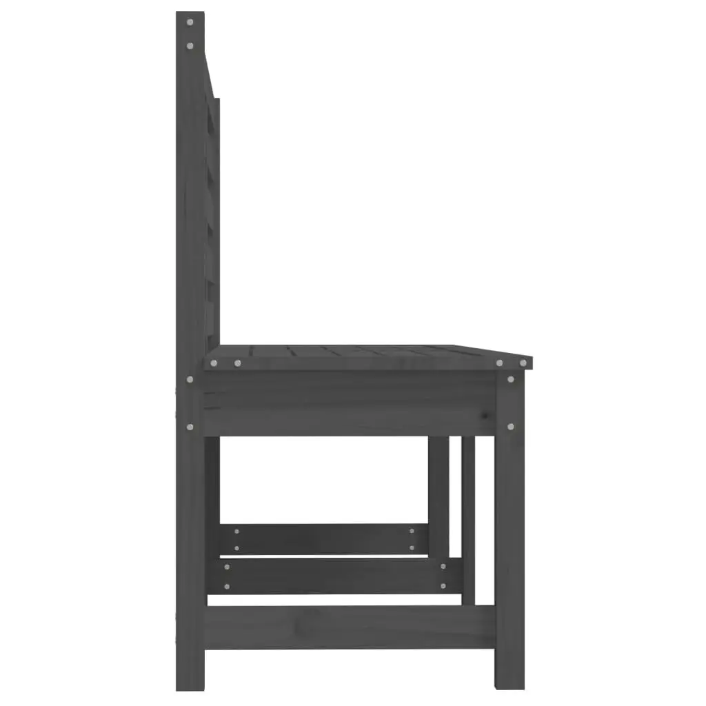 Grey Wooden Garden Bench with Backrest 157.5 cm