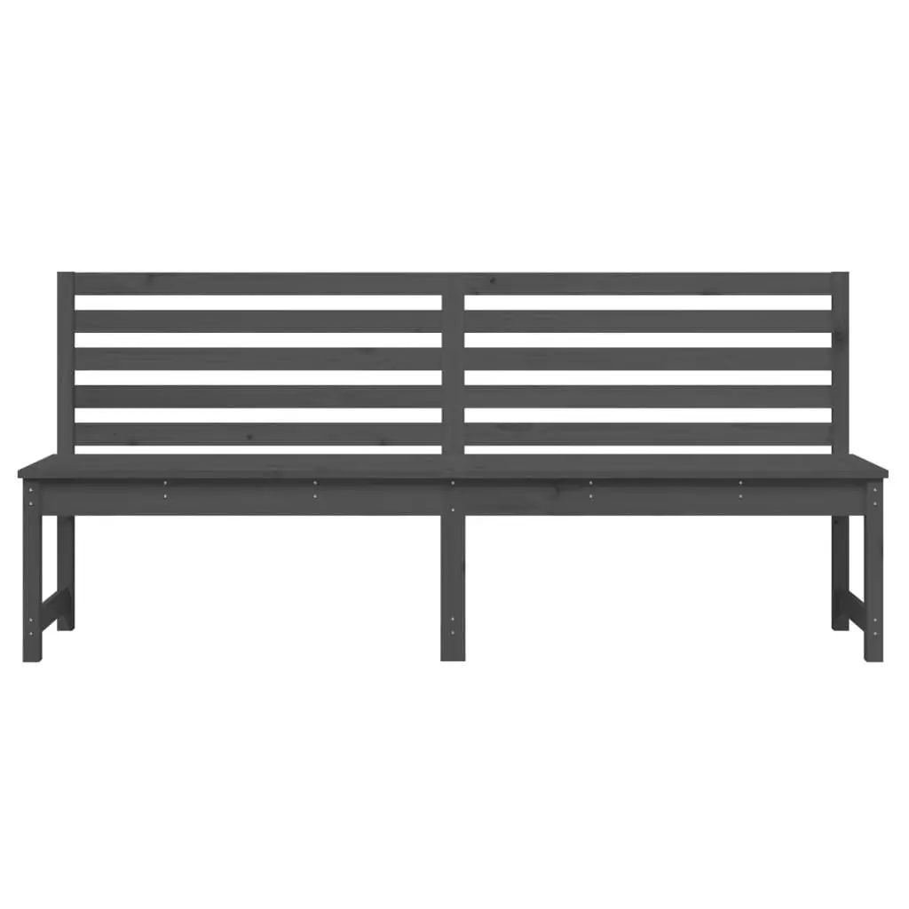 Solid Wood Grey Garden Bench for Outdoor Spaces 201.5cm