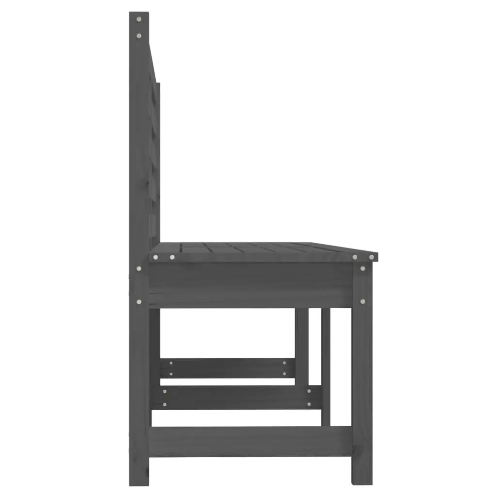 Solid Wood Grey Garden Bench for Outdoor Spaces 201.5cm