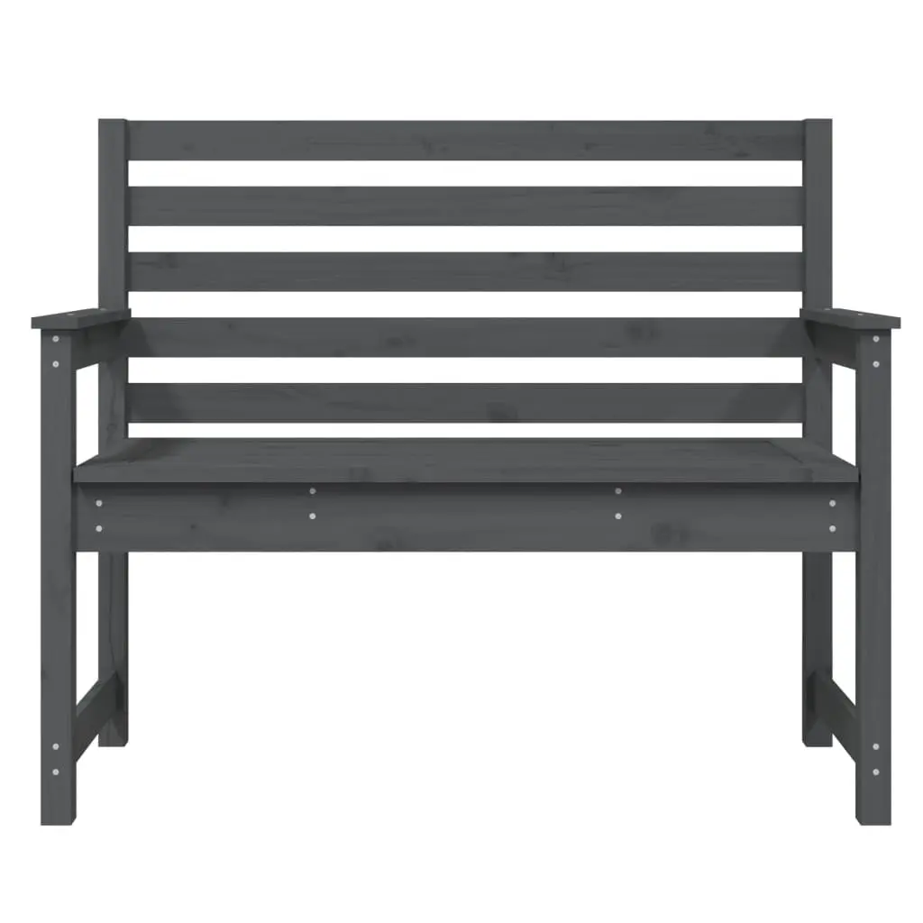 Garden Bench Solid Pine Wood Grey 109 x 48 x 91.5 cm Outdoor Seating with Backrest and Armrests