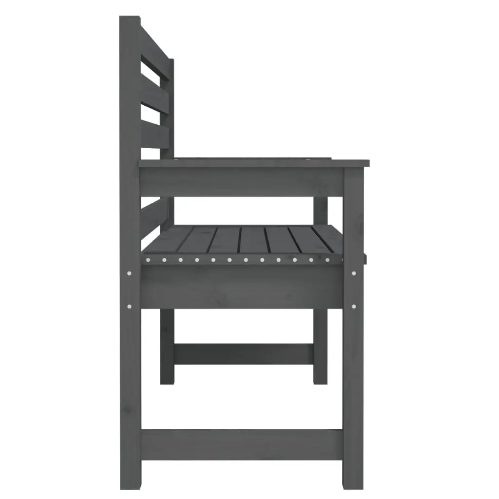 Garden Bench Solid Pine Wood Grey 109 x 48 x 91.5 cm Outdoor Seating with Backrest and Armrests
