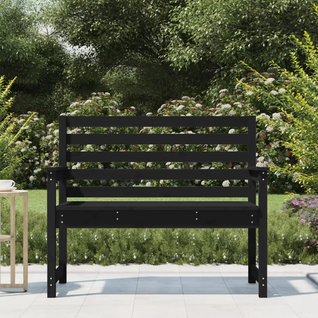 Garden Bench Solid Pine Wood 109x48x91.5cm Black