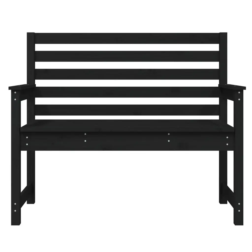 Garden Bench Solid Pine Wood 109x48x91.5cm Black
