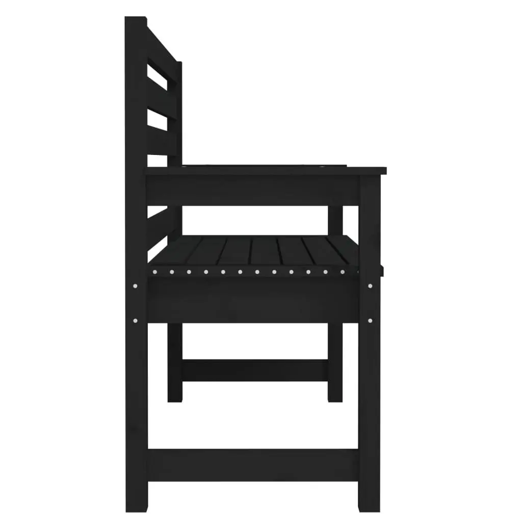 Garden Bench Solid Pine Wood 109x48x91.5cm Black