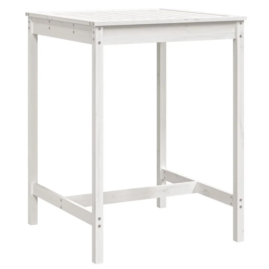 Garden Table Solid Pine Wood 82.5x82.5x110 cm White Outdoor Patio Furniture