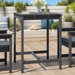 Durable Grey Garden Table 82.5x82.5x110 cm Solid Wood
