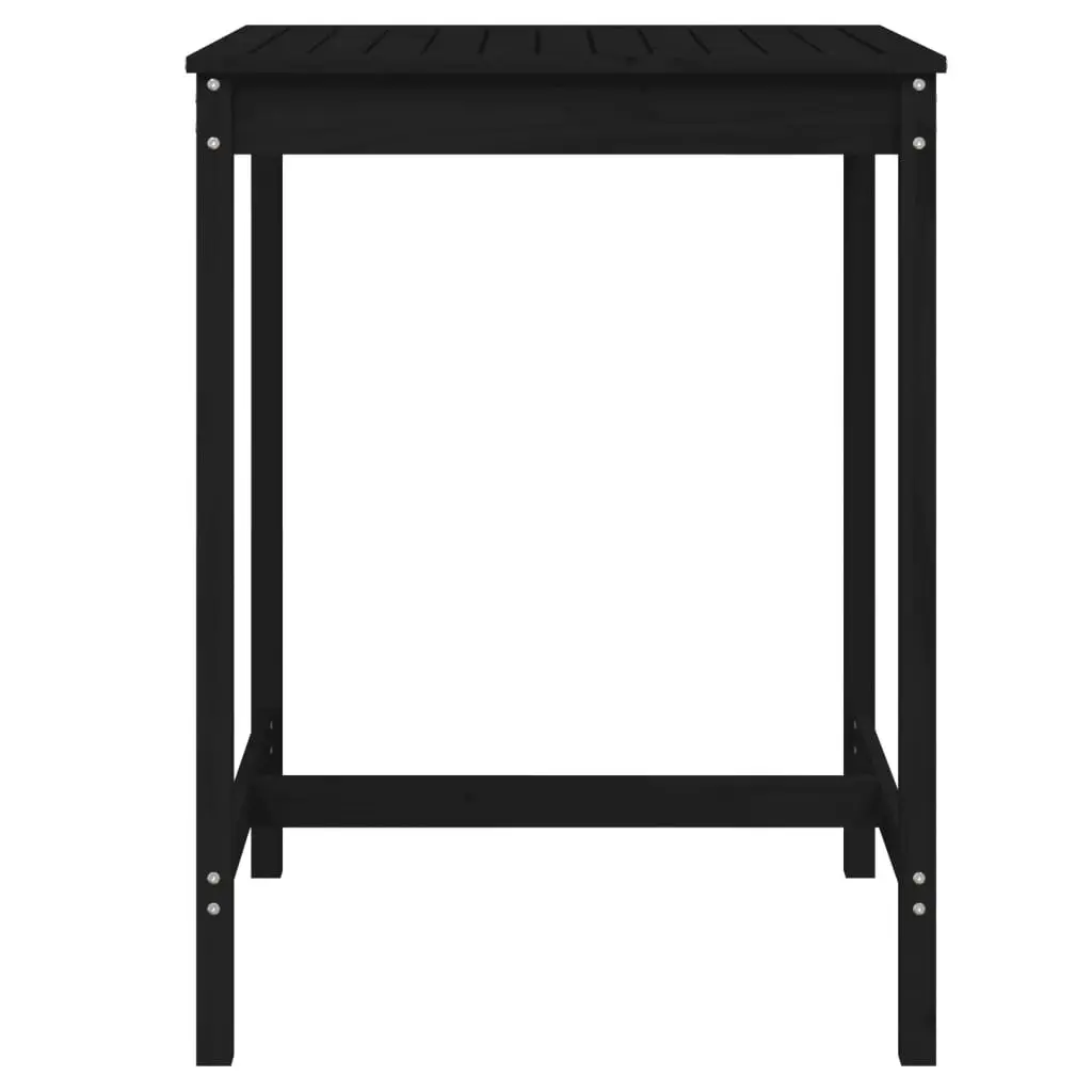 Black Pine Wood Garden Table for Outdoor Dining