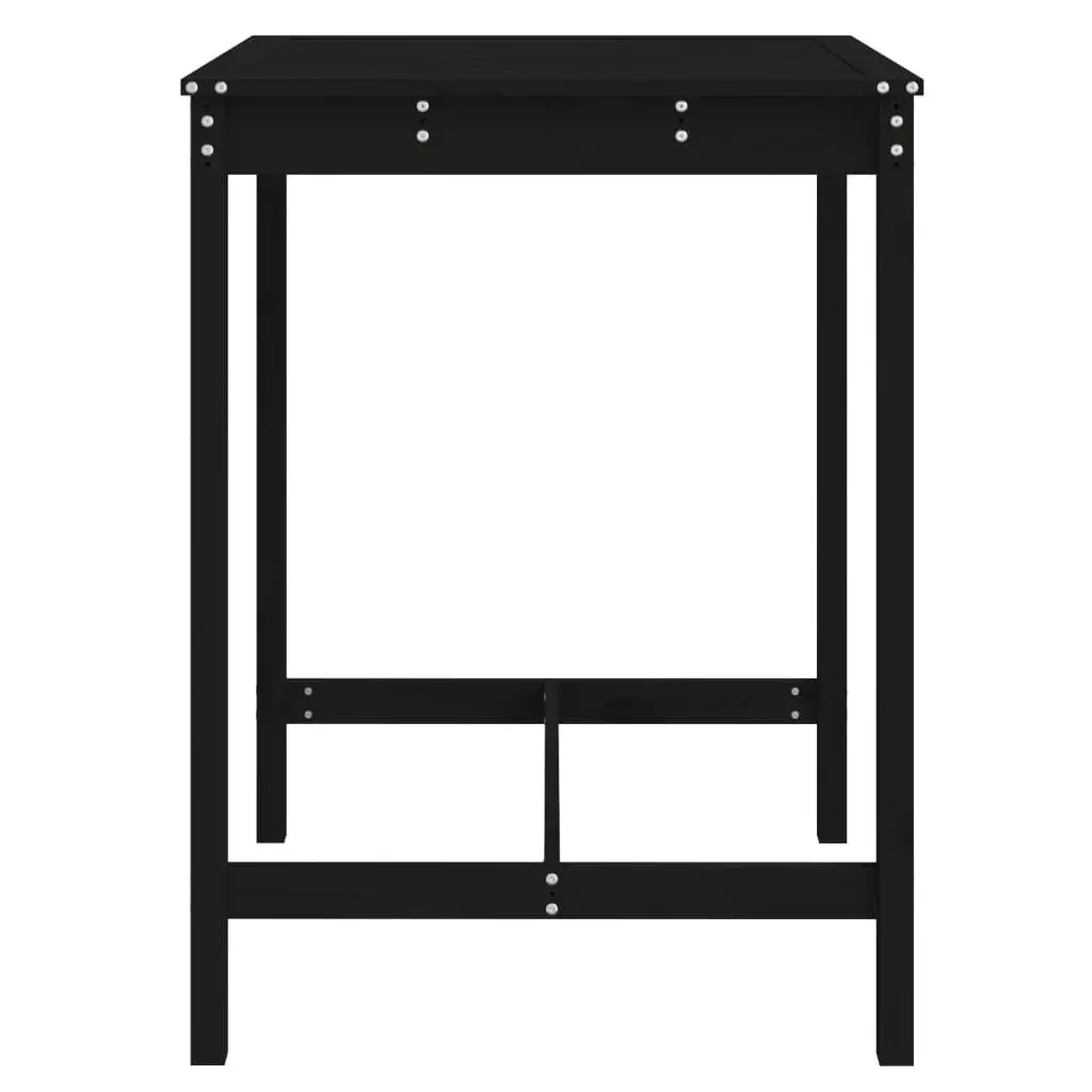 Black Pine Wood Garden Table for Outdoor Dining