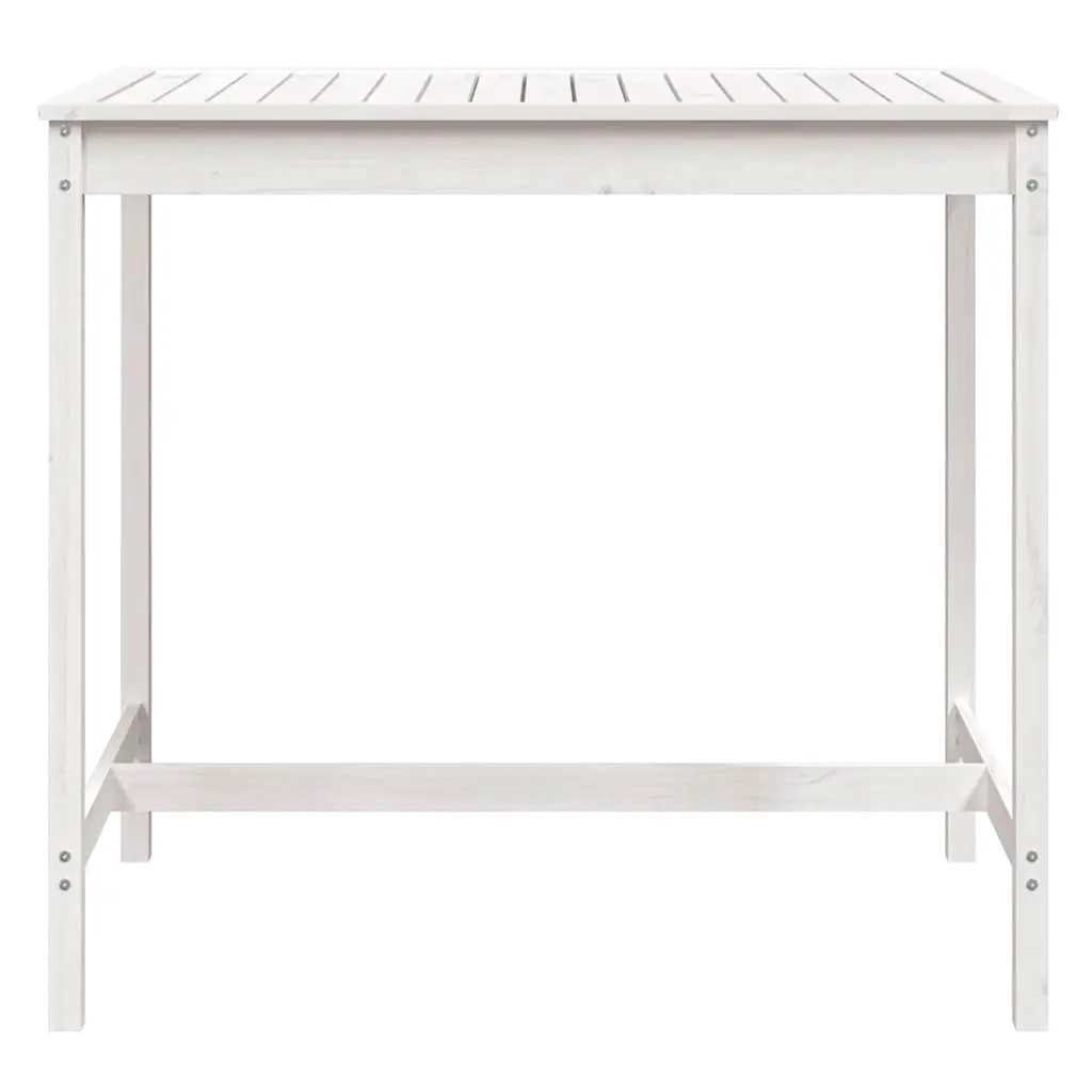 White Solid Pine Wood Garden Table for Outdoors